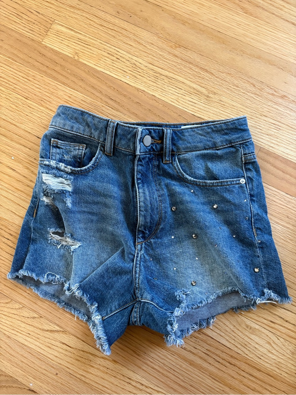 DL1961 High-Rise Distressed Denim Cutoff Shorts like new